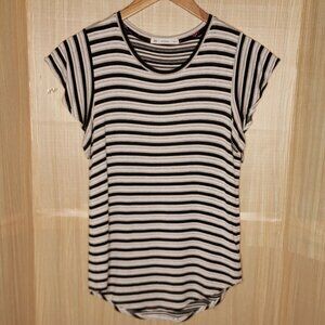ACOS&A Womens Striped Stretchy Short Sleeve Top Medium